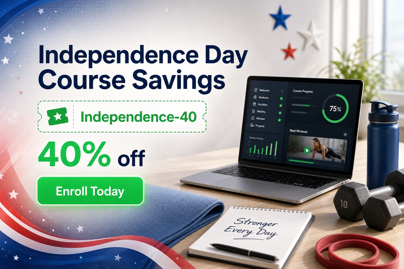 Independence Day campaign creative for Fitness Course