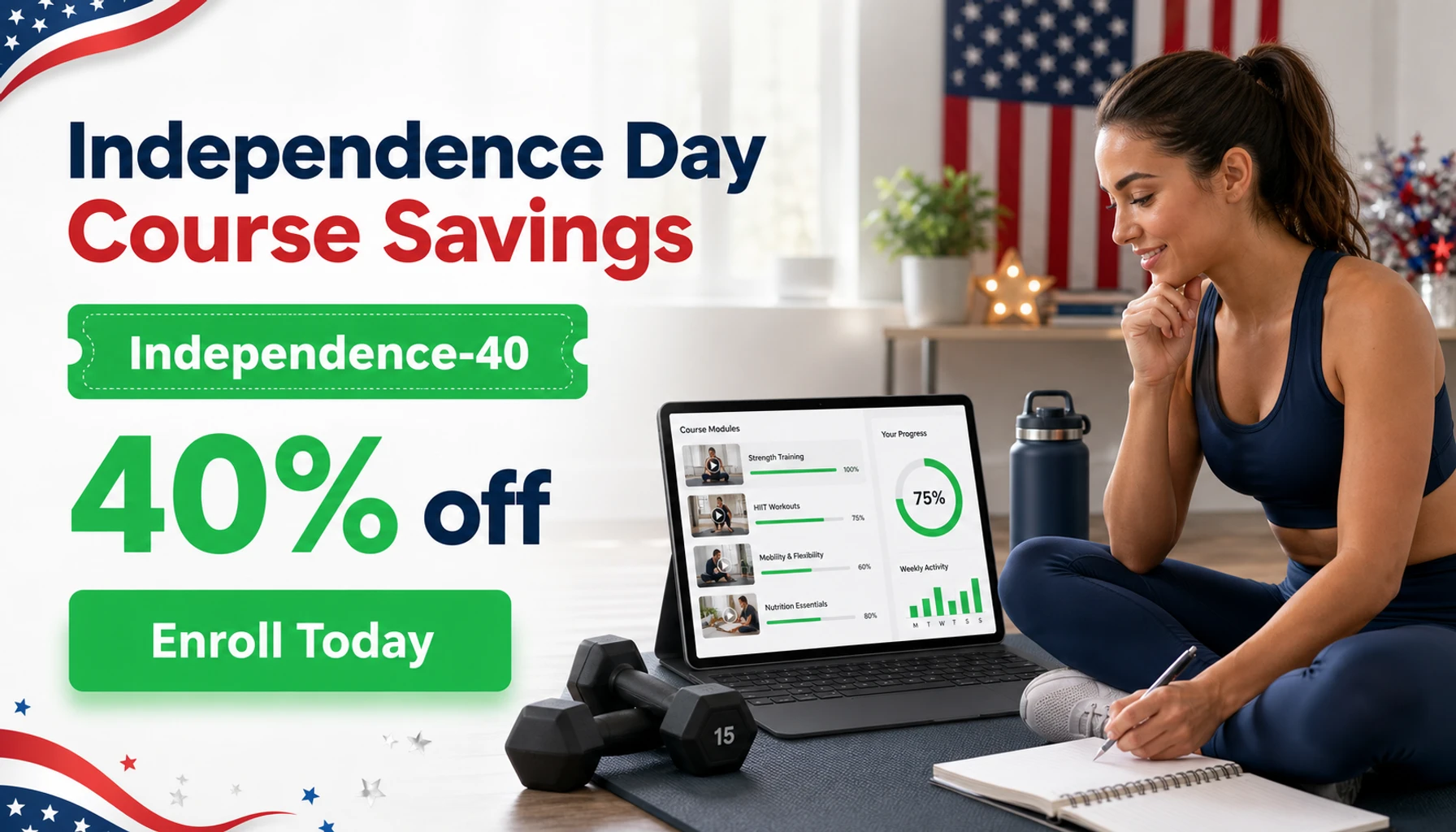 Independence Day campaign creative for Fitness Course