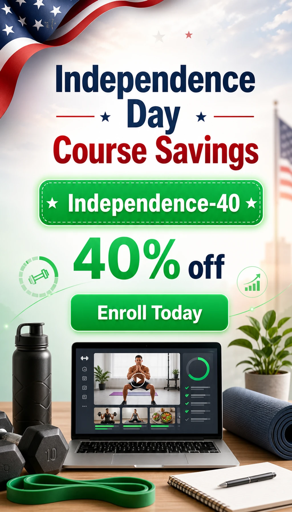 Independence Day campaign creative for Fitness Course